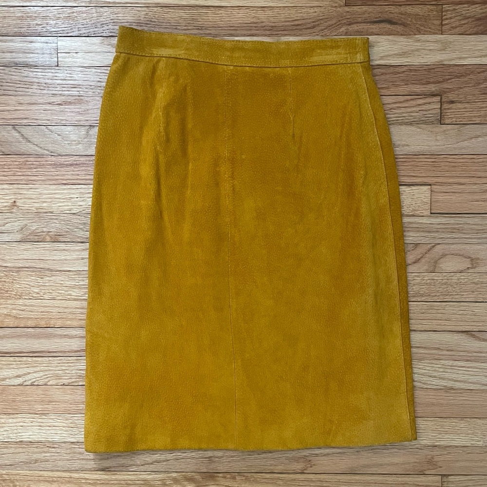 Vintage Yellow Suede Mini Skirt